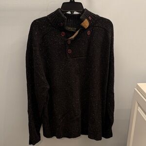 Orvis Dark Gray with Specks Sweater with Button Accents